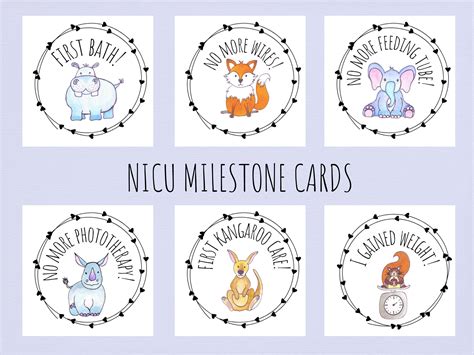 NICU / Preemie Milestone Cards Digital Download / Printable Decorative ...