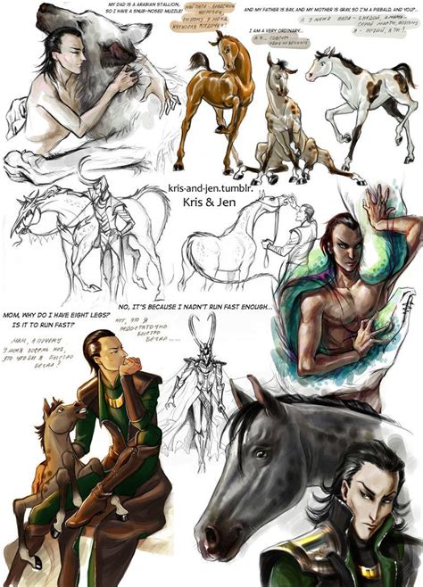 Loki and his children. I especially love Sleipner, the eight-legged ...