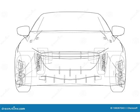 Car Outline Drawing. Vector Stock Vector - Illustration of sedan, speed ...