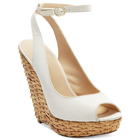 Lyst - Nine west Karmic Platform Wedge Sandals in White