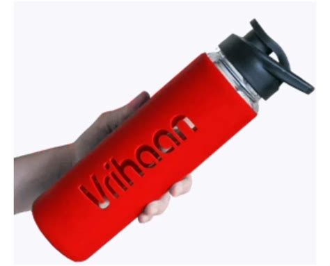 Red Personalized Glass Bottle with Silicone Sleeve Stylish Water Bottle, 750 mL at Rs 839/piece ...