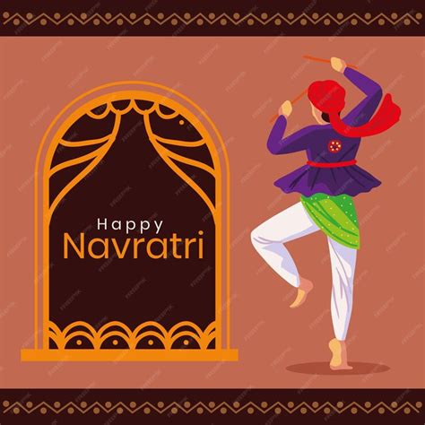 Premium Vector | Happy Navratri invitation card