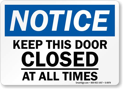 Keep Door Closed Sign Printable | Keep door closed sign, Close the door sign, Bedroom door signs