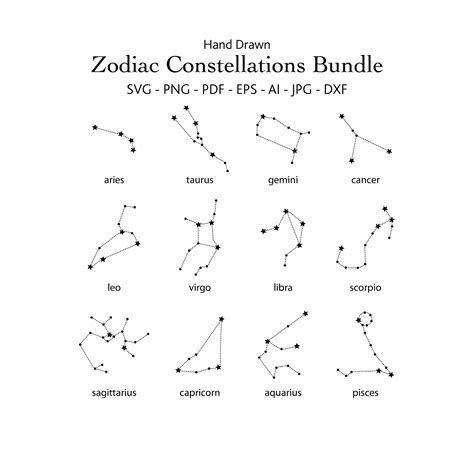 Zodiac Constellations Svg Bundle Horoscope Png - Etsy