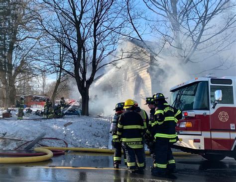 Strong winds cause house fire to spread quickly out of control in the town of Onondaga ...