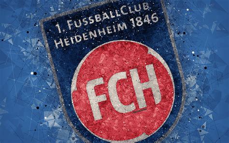 FC Heidenheim German football club, creative logo, geometric art, emblem, Heidenheim-on-Brenz ...