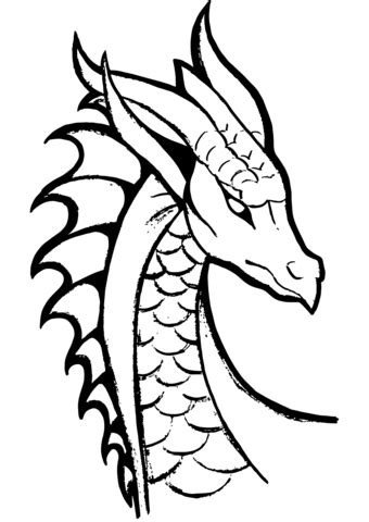 Dragon Head coloring page | Free Printable Coloring Pages