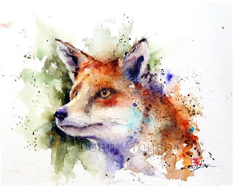 Watercolor fox, Fox painting, Animal paintings