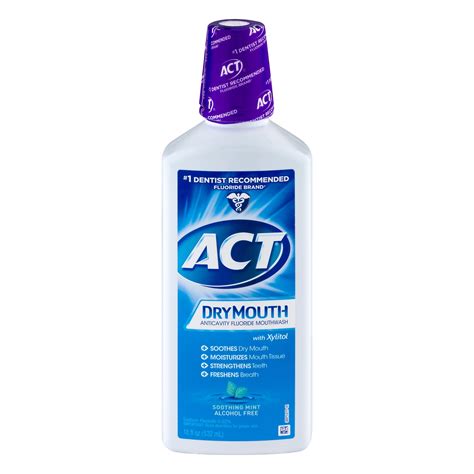 ACT Dry Mouth Mouthwash (18 Oz, Soothing Mint), with Xylitol - Walmart ...