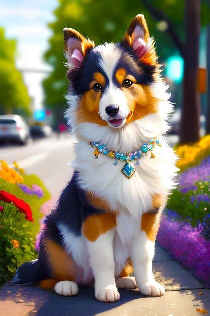 Premium AI Image | a close up of a cute sheltie collie puppy generative ai