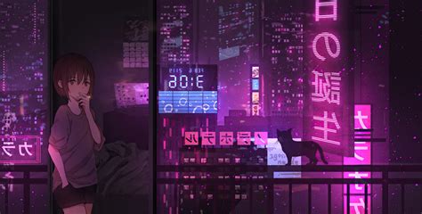 Anime City Background Night