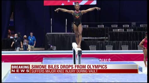 Simone Biles suffers knee injury, is pulled from gymnastics team finals ...