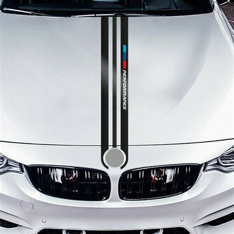 BMW 3 5 7 M3 M4 M5 Carbon Fiber 5D Car Hood Vinyl Sticker Performance ...