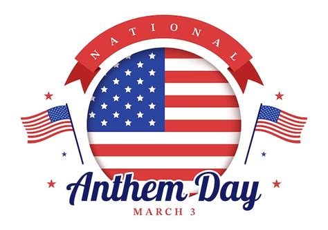 Premium Vector | National anthem day on march 3 illustration with ...