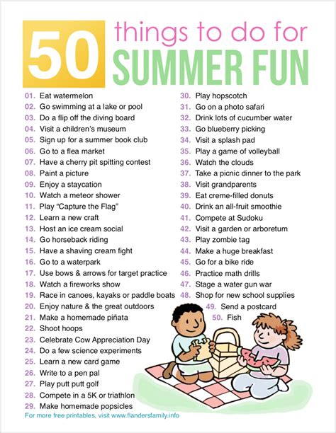 50 Things to Do for Summer Fun - Flanders Family Homelife