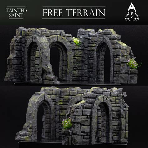 3D Printable Free Terrain small Ruin by Tainted Saint Miniatures