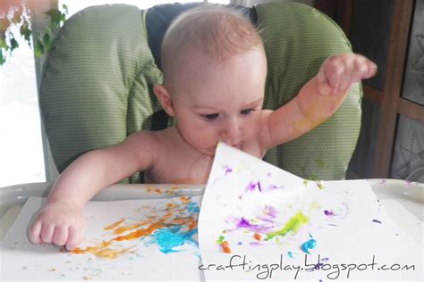 Crafting Play: Finger painting with Baby