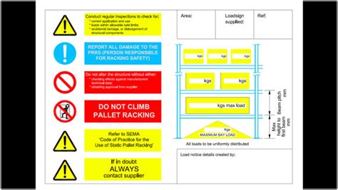 Pallet Racking Load Signs and Notices | SEE Racking Inspections