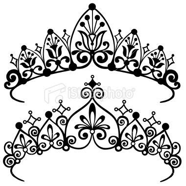 Princess Tiara Crowns Silhouette Vector Illustration. | Crown silhouette, Diy tattoo, Tiara tattoo