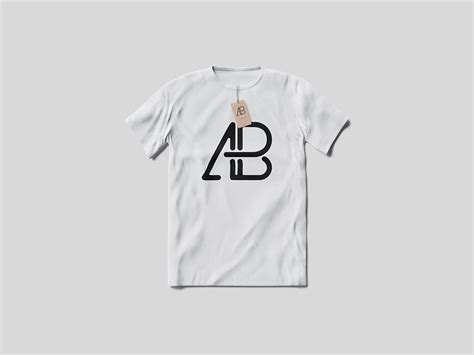 Free T-Shirt With Tag Mockup – CreativeBooster