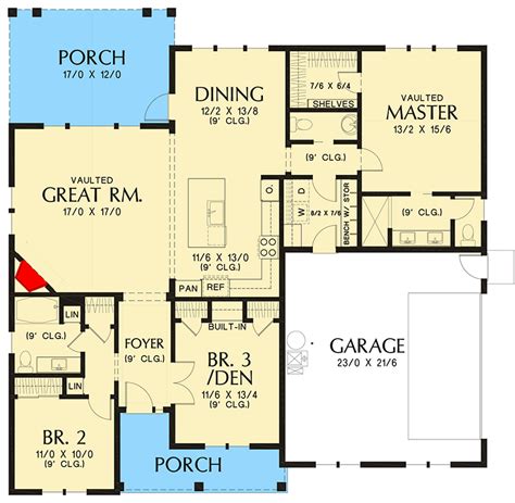 One-story Modern Farmhouse Plan with a Modest Footprint - 69753AM | Architectural Designs ...