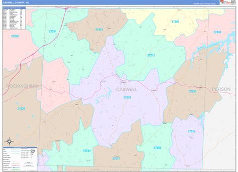 Caswell County, NC Wall Map Color Cast Style by MarketMAPS - MapSales