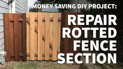 How to Repair and Replace Wooden Fence Section Panel Only – Fix Rotted Leaning Alternating Slats ...