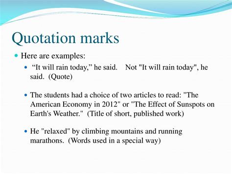 PPT - Quotation Marks PowerPoint Presentation, free download - ID:4911818