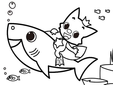 Pinkfong Riding Baby Shark coloring page Shark Coloring Pages, Love ...