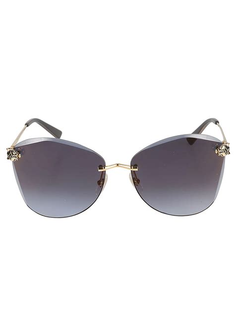 Cartier Rimless Sunglasses In Gold/blue | ModeSens