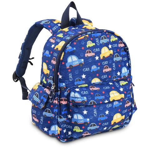 Vbiger - 12-inch Vehicle Pattern Kids Backpack for Toddlers Boys, Foldable Preschool ...