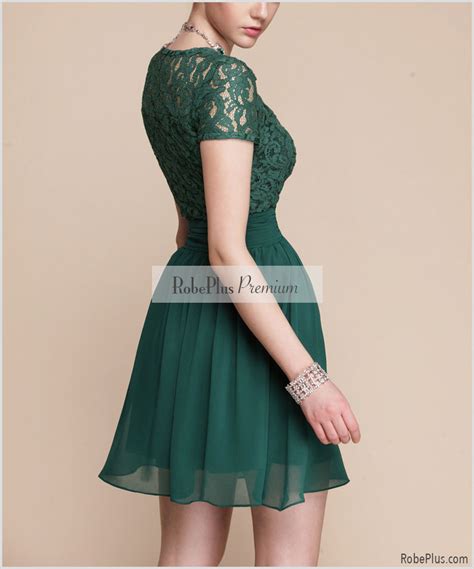 Green Fit And Flare Dress - Green Lace Dress With V Neck on Luulla