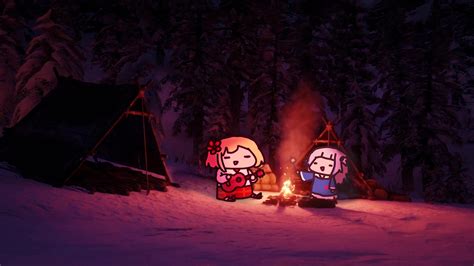 Gawr Gura and Amelia Watson vibing near a campfire live wallpaper ...