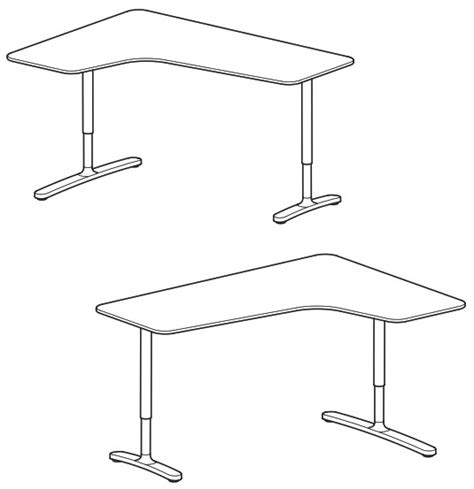 IKEA BEKANT Corner Desk Right Linoleum Instruction Manual