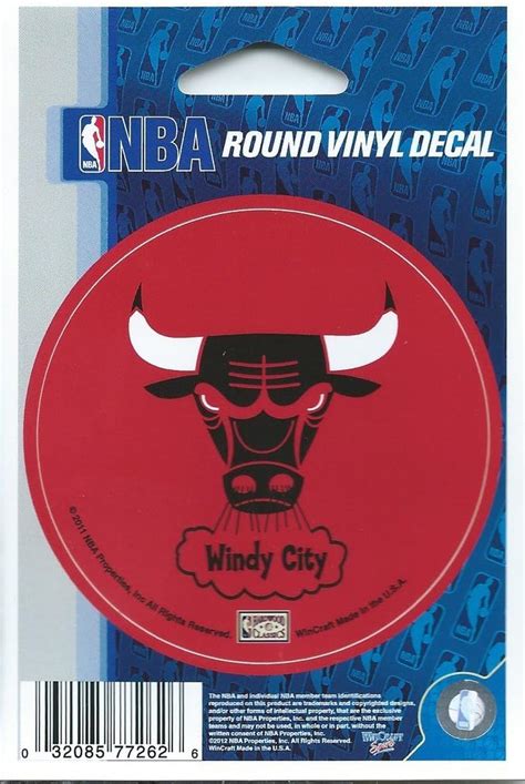 Chicago Bulls (Red) 3" Round Vinyl Decal Sticker Licensed In/Outdoor at ...