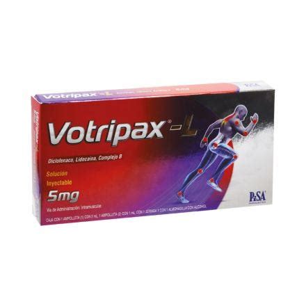 Votripax¨-L Diclofenaco+ Lidocaína+ Complejo B (caja con 2 Ampolletas ...