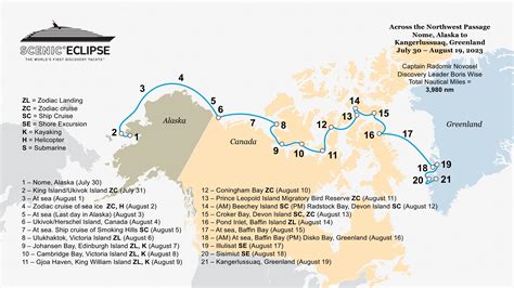 Across the Northwest Passage Voyage Map July 30-August 19 2023 by scenic - Issuu