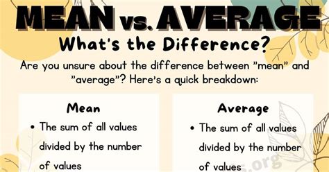 Mean vs. Average: Understanding the Key Differences for Accurate Data ...