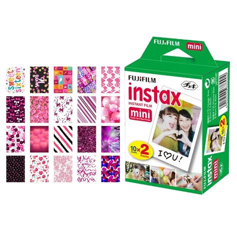 Fujifilm instax Mini Instant Film (20 Exposures) + 20 Sticker Frames ...