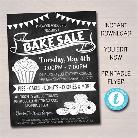 Great editable printable to promote your bake sale #hockey Chalkboard Lettering, Chalkboard ...