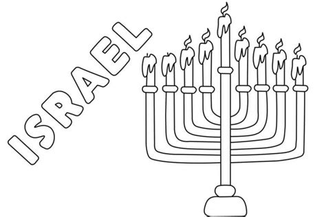 Hanukkah Menorah From Israel coloring page - Download, Print or Color ...