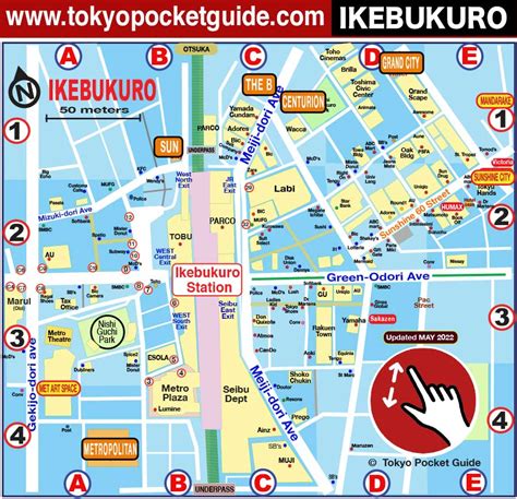 TOKYO POCKET GUIDE: Ikebukuro map in English for Things to Do and ...