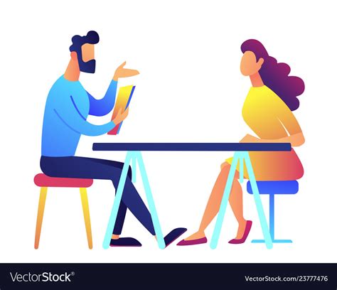 Employer and candidate at job interview Royalty Free Vector