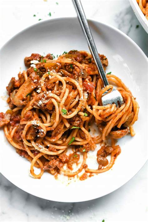 Mom's Homemade Spaghetti Recipe (& Meat Sauce) | foodiecrush.com