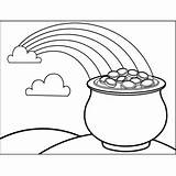 Coloring Pages Rainbow Pot Of Gold sketch template