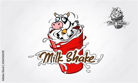 Milk Shake Logo Cartoon Character. Vector logo illustration of milkshake. Stock Vector | Adobe Stock