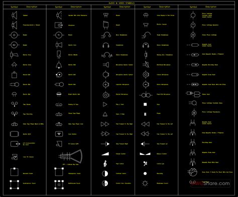 26.Audio And Video Symbols AutoCAD Blocks