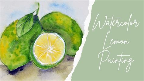 Easy Watercolor Lemon Painting Tutorial Step by Step for Beginners / Still Life Vegetable ...