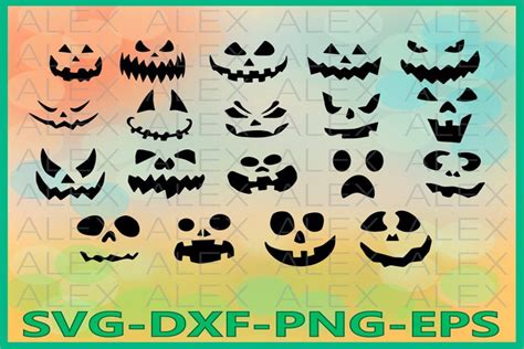 Pumpkin Faces Svg, Halloween Svg Silhouettes | Inspire Uplift