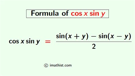 cosx siny Formula | cosx siny Identity - iMath